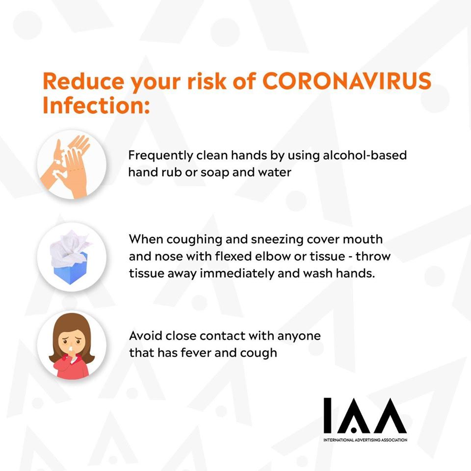 Reduce your risk of CORONAVIRUS Infection