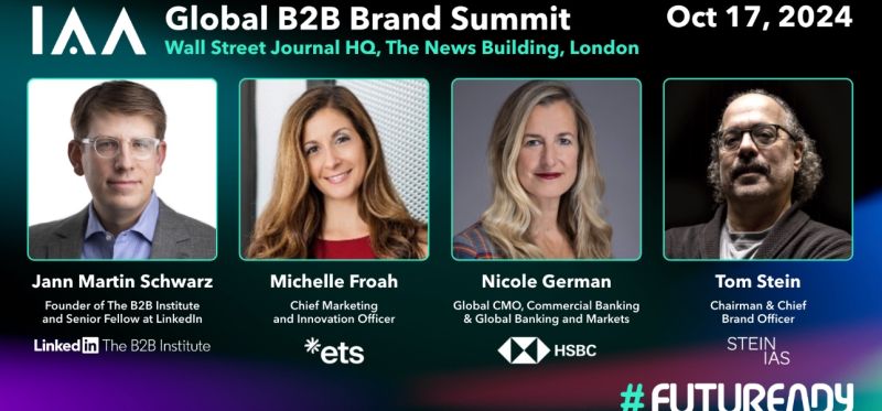 【IAA Global】第三屆 Global B2B Brand Summit 於十月份在倫敦舉行！