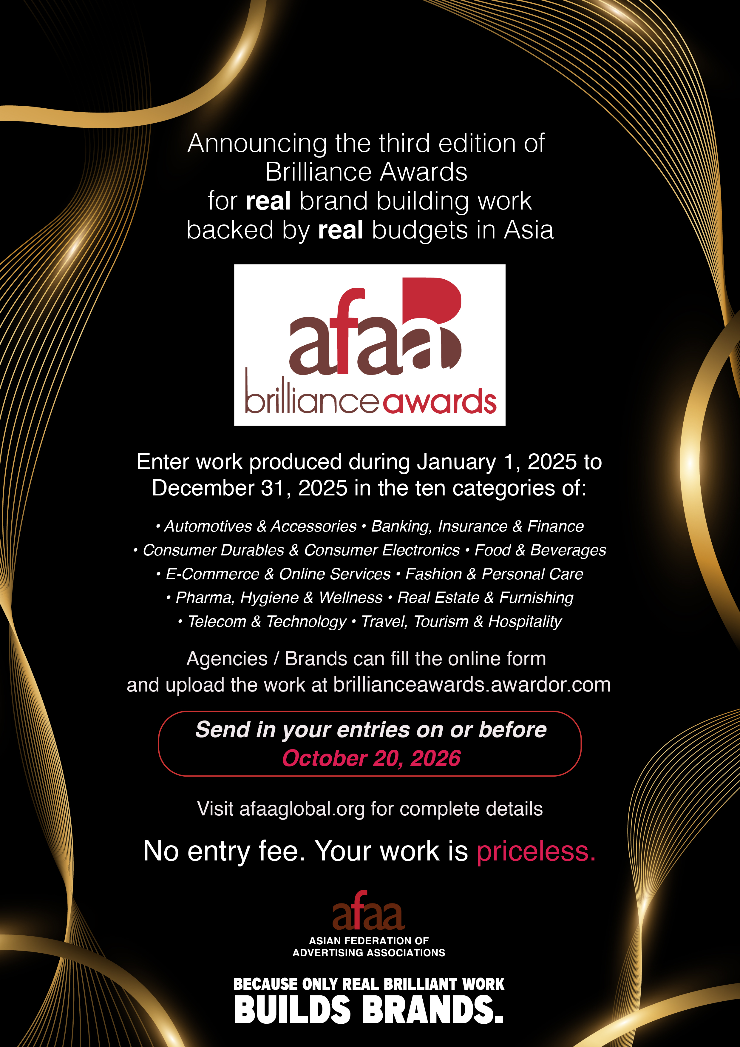 【AFAA】第三屆 AFAA Brilliance Awards 徵件正式啟動！免報名費，展現亞洲優秀品牌實力